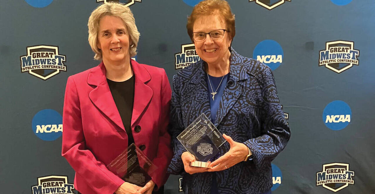 Ursuline athletic director, former president honored for their roles in