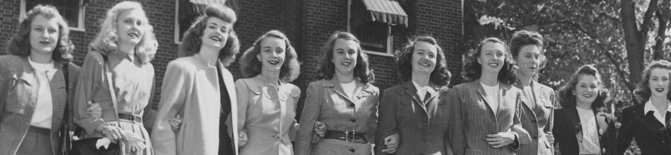 Ursuline college old photo of students in the 1940s3